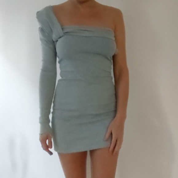 Nwt Acne one puff sleeve shoulder denim dress xs - Picture 4 of 5